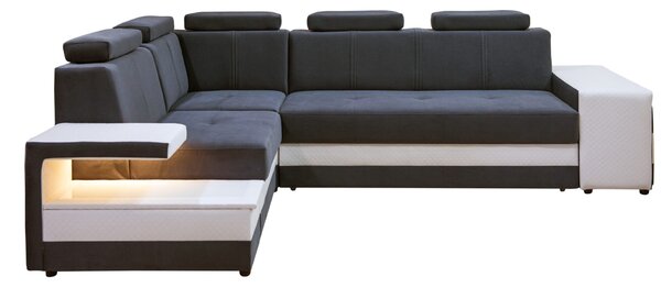 Narożnik FLORENTIN 290/230 cm - Funkcja spania, półka LED, regulowane zagłówki
