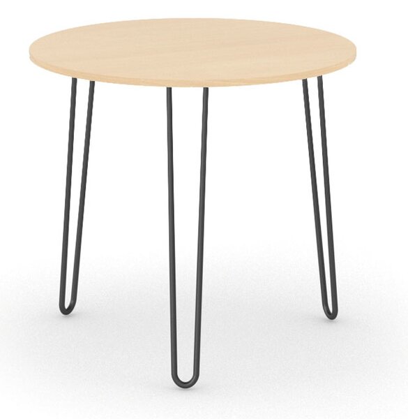 Okrągły stół jadalniany SPIDER, średnica 80 cm, czarna podstawa, buk