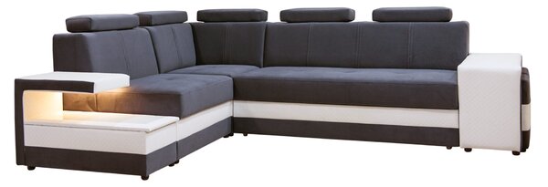 Narożnik FLORENTIN 290/230 cm - Funkcja spania, półka LED, regulowane zagłówki