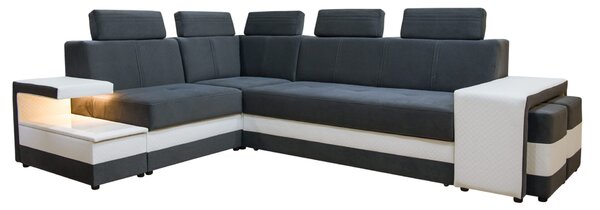 Narożnik FLORENTIN 290/230 cm - Funkcja spania, półka LED, regulowane zagłówki