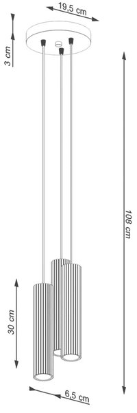 Wisząca potrójna lampa oliwkowa w stylu loft K7-F08