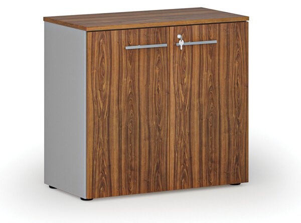 Szafa biurowa z drzwiami PRIMO GRAY, 800 x 420 x 740 mm, szary/orzech