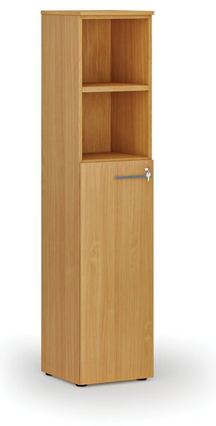 Szafa biurowa kombinowana PRIMA WOOD, drzwi na 3 poziomach, 400 x 420 x 1781 mm, buk