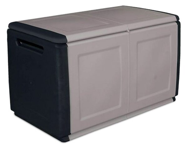 Plastikowa skrzynka z wiekiem, 960x570x530 mm, szara