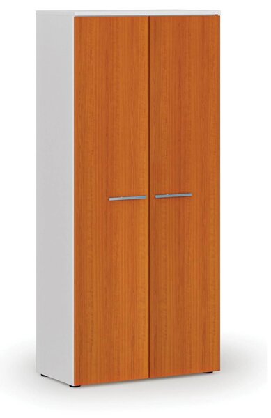 Szafa ubraniowa z wysuwem PRIMO WHITE, 800 x 420 x 1781 mm, biały/wiśnia