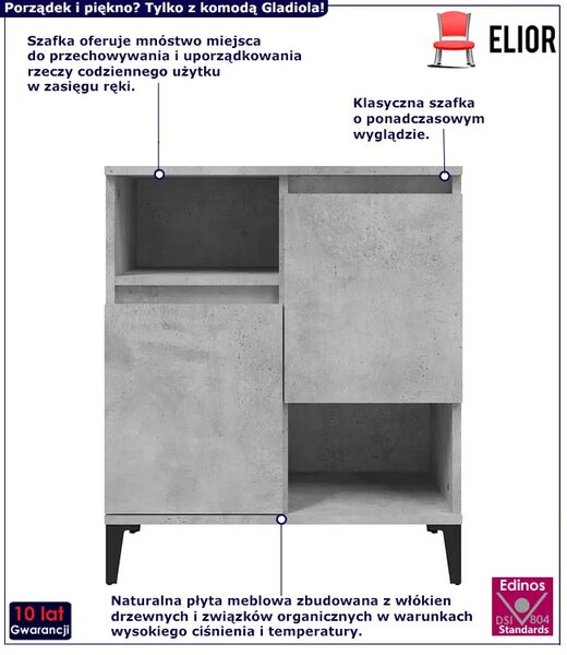 2 sztuki komód na nóżkach beton D0-G12