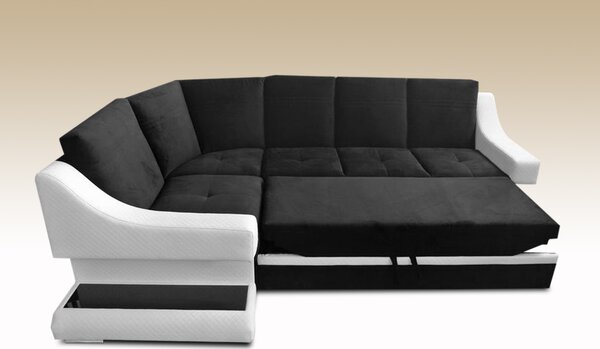 Narożnik z funkcją spania WENECJA 280/ 230 cm tkanina/ekoskóra