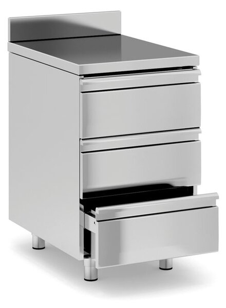 Kontenerek szufladowy ze stali nierdzewnej, 500 x 700 x 850 mm