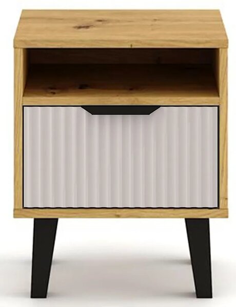 Nocna szafka na nóżkach dąb artisan + kaszmir S9-D56