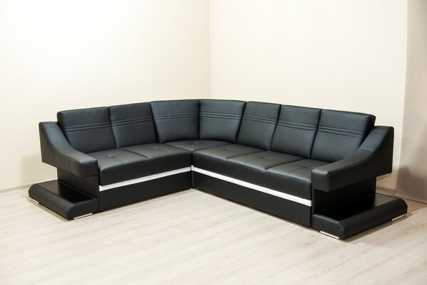 Narożnik z funkcją spania WENECJA 280/ 230 cm tkanina/ekoskóra