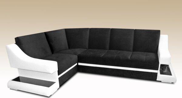 Narożnik z funkcją spania WENECJA 280/ 230 cm tkanina/ekoskóra