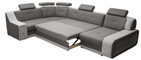 Narożnik Podkowa "U" 230/350/130 cm Dante II z oświetleniem LED
