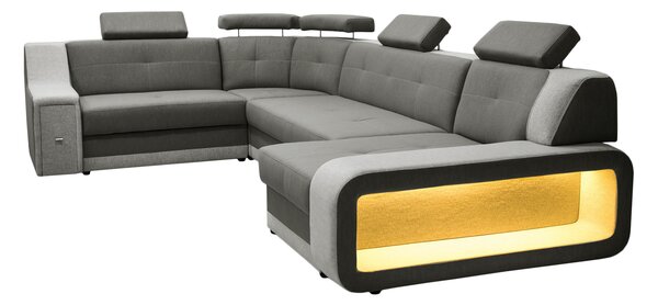 Narożnik Podkowa "U" 230/350/130 cm Dante II z oświetleniem LED