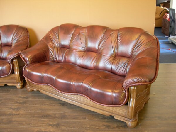 Sofa 3-osobowa ROMA Skóra Naturalna - Styl holenderski