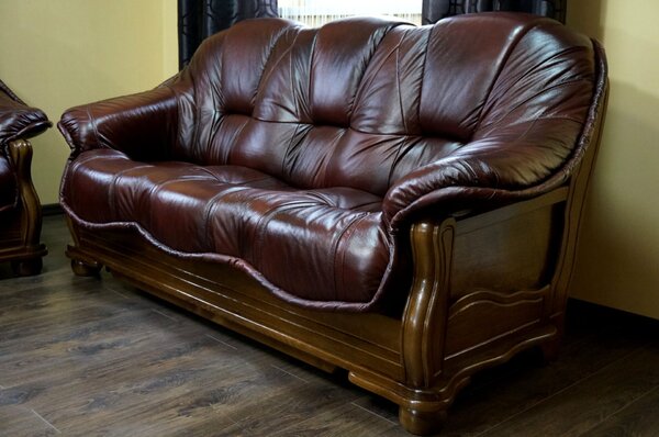 Sofa 3-osobowa ROMA Skóra Naturalna - Styl holenderski