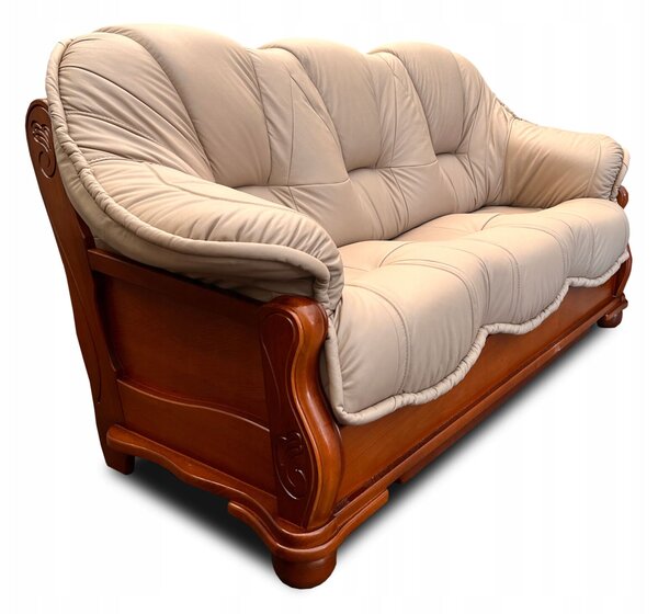 Sofa 3-osobowa ROMA Skóra Naturalna - Styl holenderski