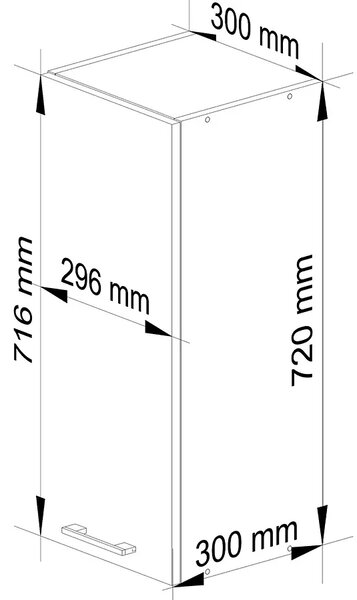 Biała wąska górna szafka kuchenna 30 cm A1-D55