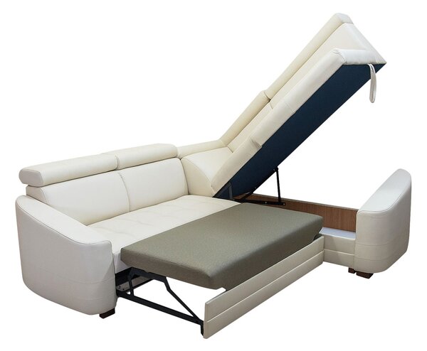 Skórzany narożnik ENZO IV 265/215 cm, rozk?adany,100 % skóra naturalna