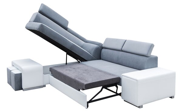 Narożnik LARRY 270/210 cm + Pufy i Mini-Barek