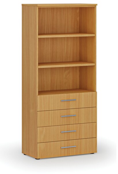 Szafa biurowa z szufladami PRIMO WOOD, 800 x 420 x 1781 mm, buk