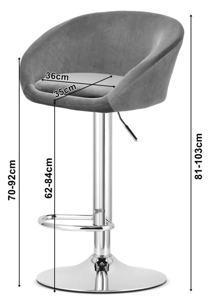 Czarny hoker barowy C6-L21