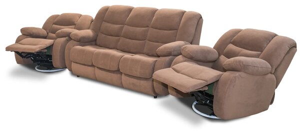 ZESTAW MEBLI: Komplet BORYS: 3 os. Sofa + 2 Fotele, w tkaninie Tapicerskiej