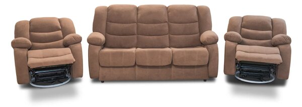 ZESTAW MEBLI: Komplet BORYS: 3 os. Sofa + 2 Fotele, w tkaninie Tapicerskiej