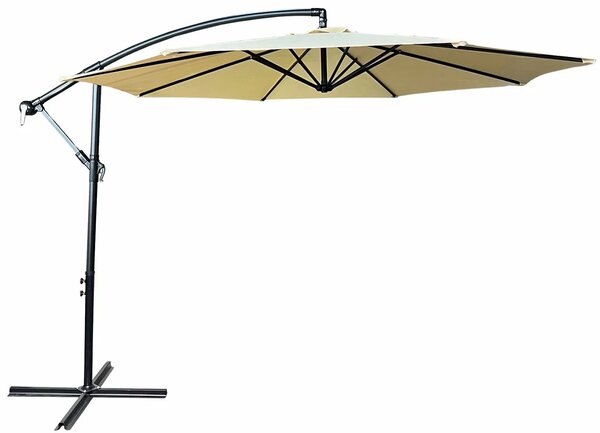 Beżowy parasol ogrodowy na wysięgniku P8-M18