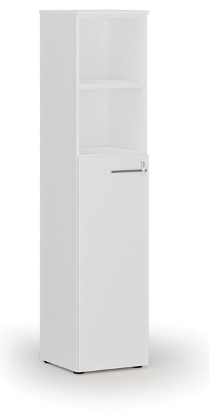 Szafa biurowa kombinowana PRIMO WHITE, drzwi na 3 poziomach, 400 x 420 x 1781 mm, biały