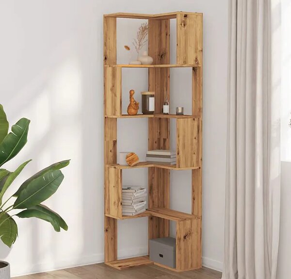 Pięciopoziomowy regał narożny dąb artisan Z4-E01