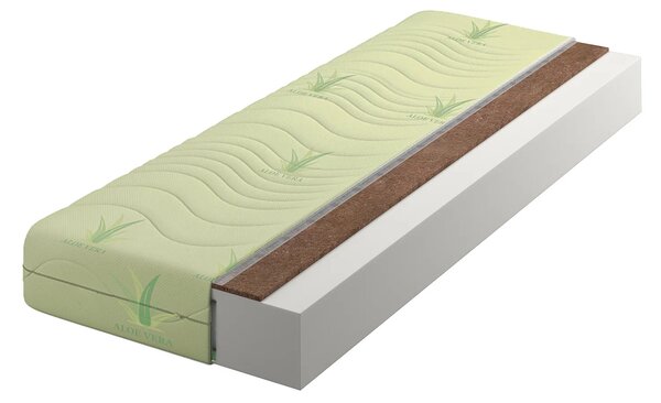 Materac piankowo-kokosowy z pokrowcem aloe vera 120x200 H6-D32