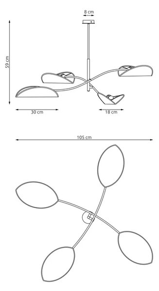 Nowoczesna popielata lampa sufitowa B7-D02
