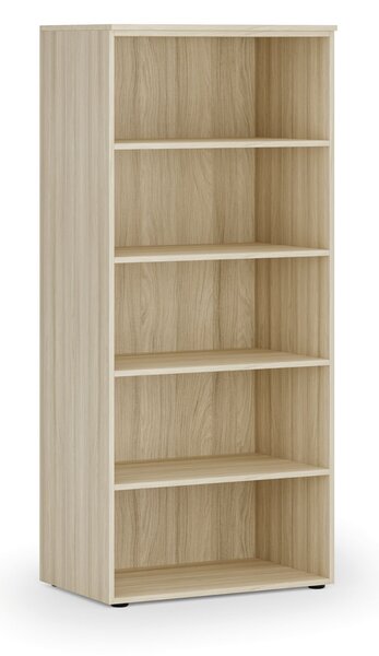 Regał biurowy PRIMO WOOD, 800 x 500 x 1781 mm, dąb naturalny