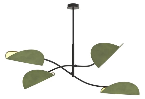 Zielona czterolistna lampa wisząca H6-E48