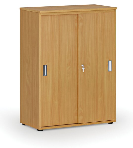 Szafa biurowa z drzwiami przesuwnymi PRIMO WOOD, 800 x 420 x 1087 mm, buk