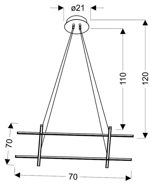 Nowoczesna srebrna lampa wisząca na linkach W7-H93