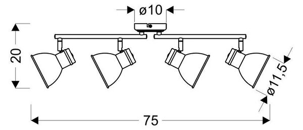 Lampa czteropunktowa sufitowa W9-Z15
