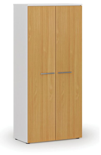 Szafa ubraniowa z wysuwem PRIMO WHITE, 800 x 420 x 1781 mm, biały/buk