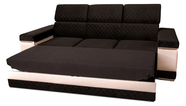Trzyosobowa Sofa ATLANTA z funkcją spania, regulowanymi zagłówkami
