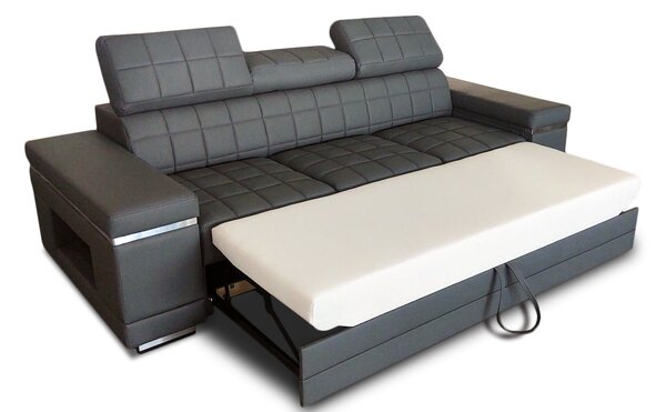 Trzyosobowa Sofa ATLANTA z funkcją spania, regulowanymi zagłówkami