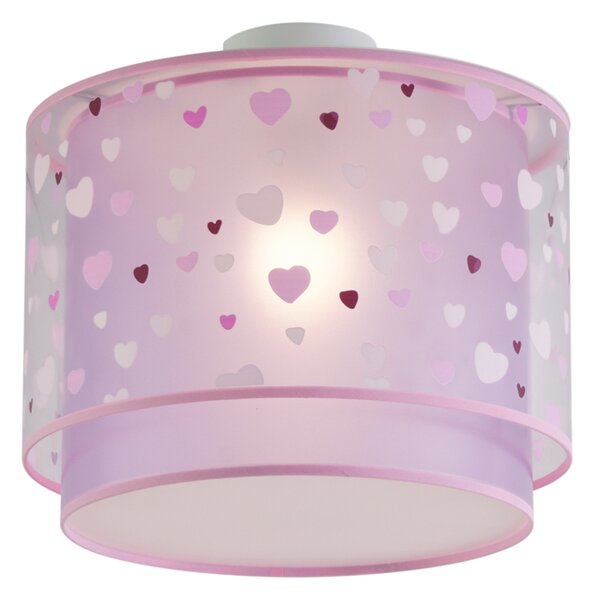 Dziecięca lampa sufitowa różowa z serduszkami - Harrie in Love