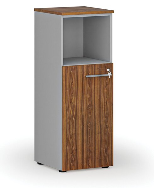 Szafa biurowa kombinowana PRIMO GRAY, 400 x 420 x 1087 mm, szary/orzech
