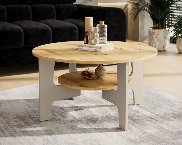 Stolik kawowy do salonu dąb artisan + kaszmir F7-S92