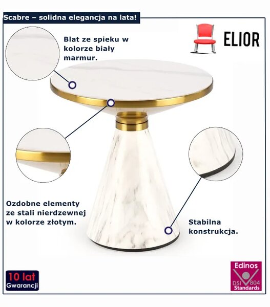 Nowoczesny biały stolik kawowy F4-D26