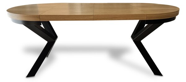 Stół okrągły rozkładany fi 120+ 2 x 40 cm LOFT z designerskimi nogami