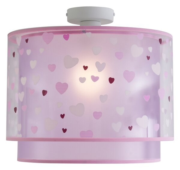 Dziecięca lampa sufitowa różowa z serduszkami - Harrie in Love