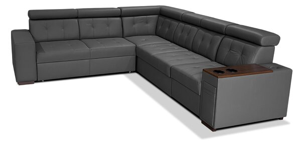 Narożnik skórzany, kanapa narożna 280/260 cm Tulum XVIII 1x relax elektryczny
