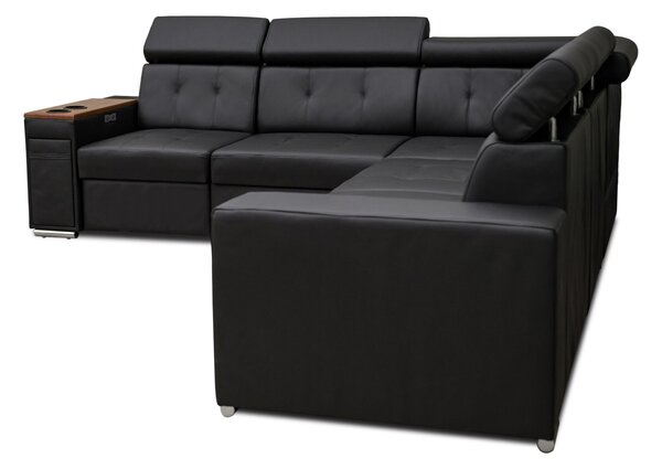 Narożnik skórzany, kanapa narożna 280/260 cm Tulum XVIII 1x relax elektryczny