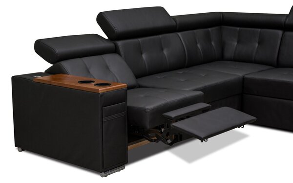 Narożnik skórzany, kanapa narożna 280/260 cm Tulum XVIII 1x relax elektryczny