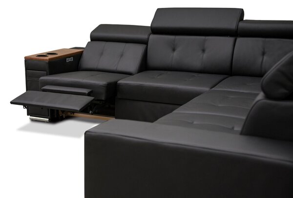 Narożnik skórzany, kanapa narożna 280/260 cm Tulum XVIII 1x relax elektryczny